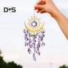 Sun Moon Suncatcher Decoration Indoor Outdoor Colorful Faux Crystal Rainbow Maker Prism Window Hanging Ornament Wind Chime Pendant Christmas Gifts