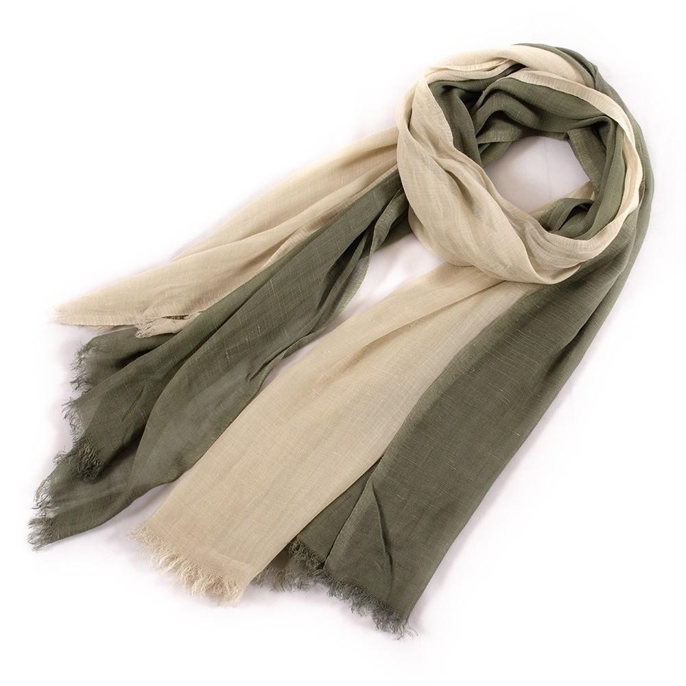Soft Texture Cotton Scarf Simple Long Shawl Color Matching Two-Color Scarf Autumn Winter