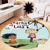 Charlie and Lola Printed Round Rug Carpet Chair Rug Area Rug Entryway Doormats,for Office Chair Living Room Bedroom Kitchen Room.
