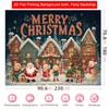 1 piece, Christmas holiday village scene snowflake background fabric, Christmas retro photography background