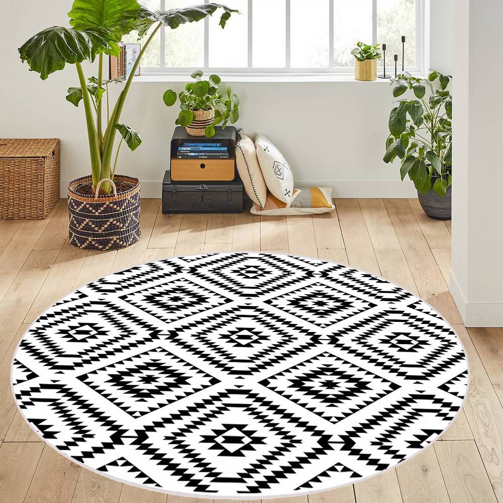 Rovigo Home Моющийся круглый ковер с принтом RHM7111