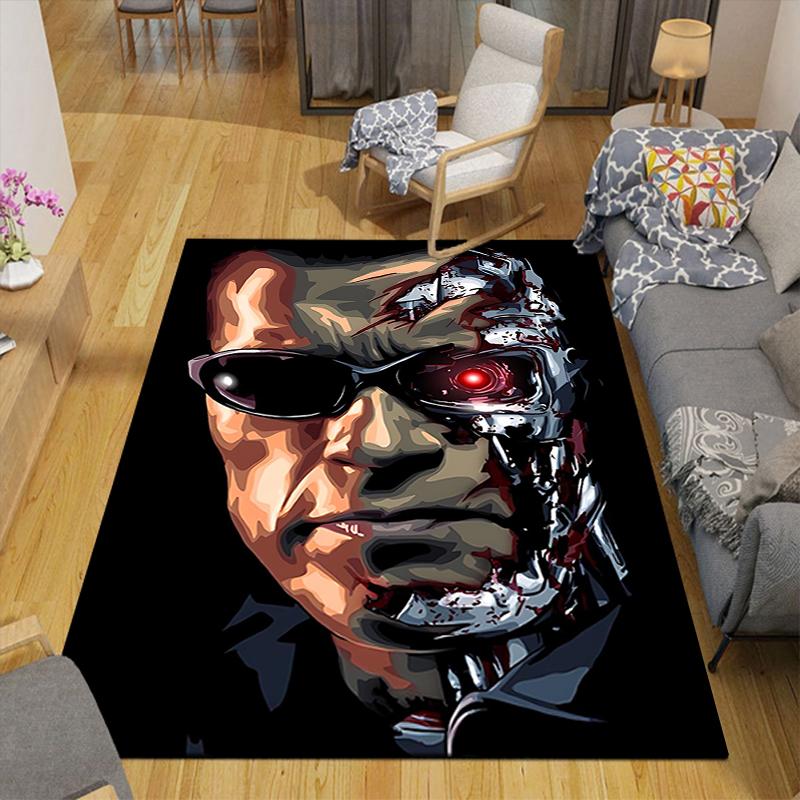 1Pc Cybernetic Humanoid Terminator Rug, Office Carpet Indoor Outdoor Doormat, Non-Slip, Comfortable, Living, Christmas Halloween, Xmas Gift En12