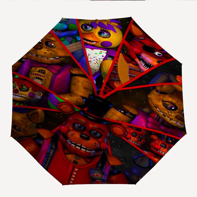 Freddy Bear Fashionable Automatic Opening/Closing Folding Umbrella. Portable and Foldable, Ideal for Gift, Travel, and Daily Use.