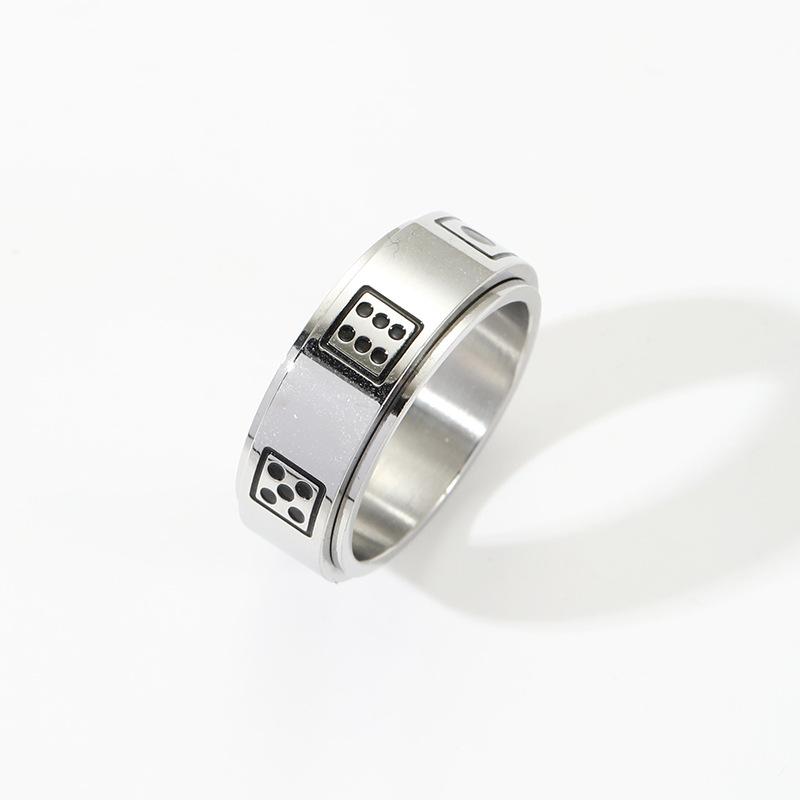 Европейское и американское титановое стальное вращающееся кольцо-антистресс с кубиками