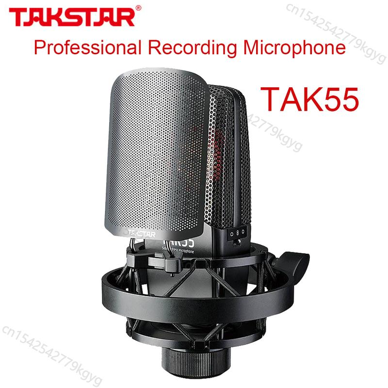 Takstar TAK55 Professional Recording Microphone with Shock Mount and Pop Filter For Vocal Recording Podcasting Live Streaming