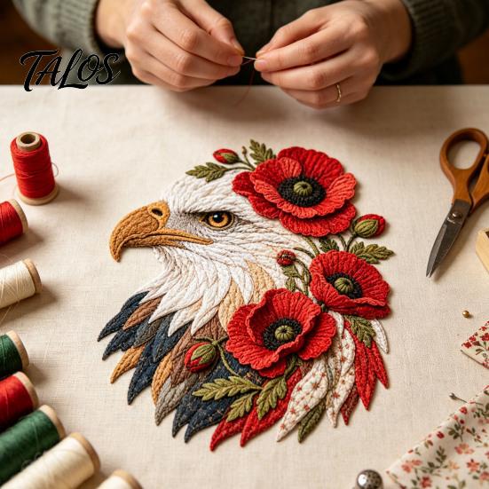Лоскутный набор для шитья «Орел» DIY Набор, Рождественское тканевое искусство Хэллоуин Уникальный ручной подарок для влюбленных Патриотическое рукоделие Настенный декор