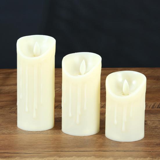 Водонепроницаемые беспламенные свечи на батарейках, светодиодные свечи с пультом дистанционного управления, мерцающие фальшивые столбовые свечи для свадьбы, Хэллоуина