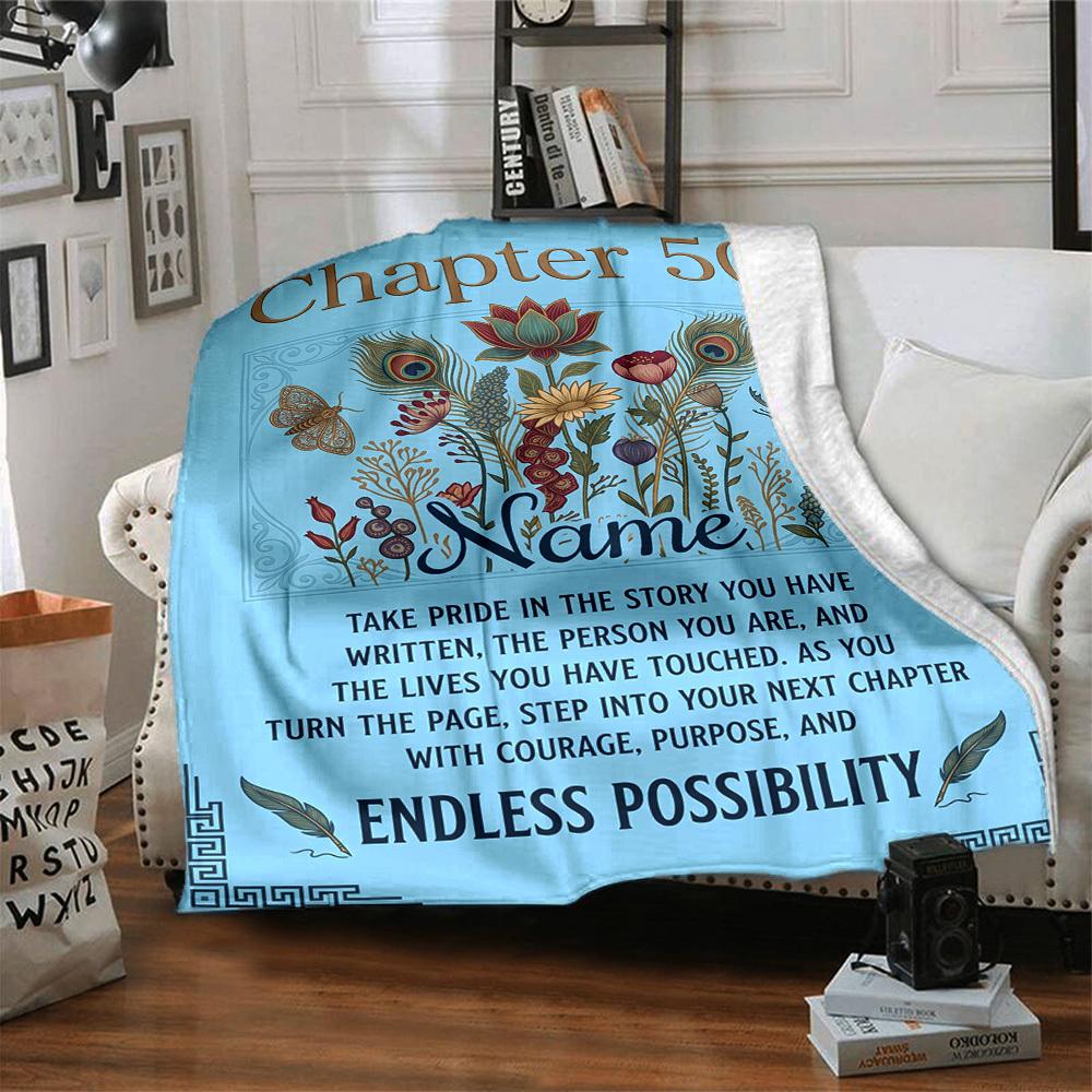 Embrace Next Chapter Customize Your Name Blanket Soft Comfortable Lightweight And Versatile All Year Round Suitable For Travel Camping Picnics Sofas