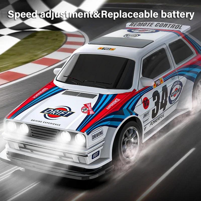 KF34 1/43 Высокоскоростная дрифт-радиоуправляемая машина со светом 2,4G 4WD Пульт дистанционного управления Мини-модель GTR Гоночные машинки Для мальчиков Детская игрушка Подарок