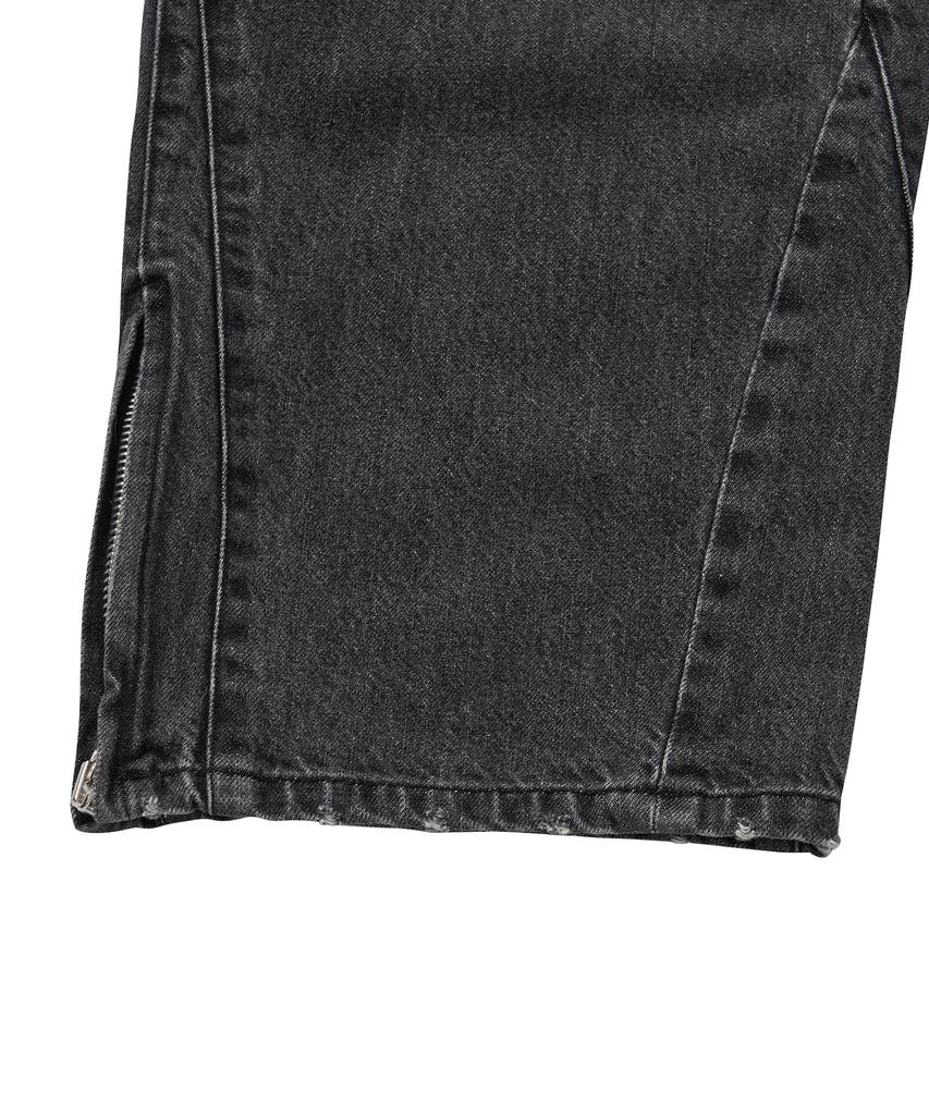 LIBERE Denim Biker Baggy Pants / Black