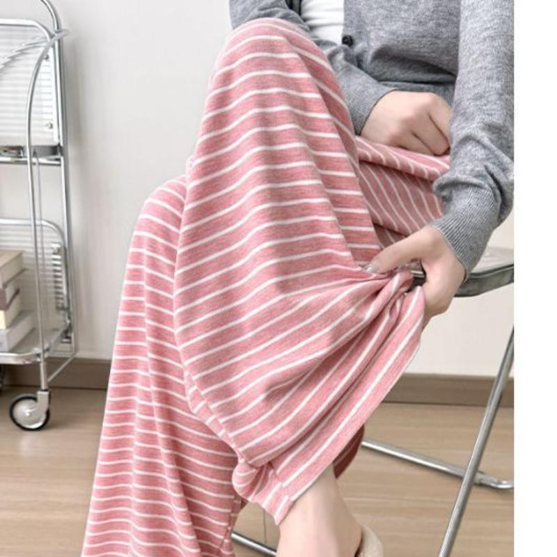 Новые летние повседневные брюки с высокой талией в черно-белую полоску, широкие брюки для женщин, свободные драпированные прямые брюки из клейкого риса