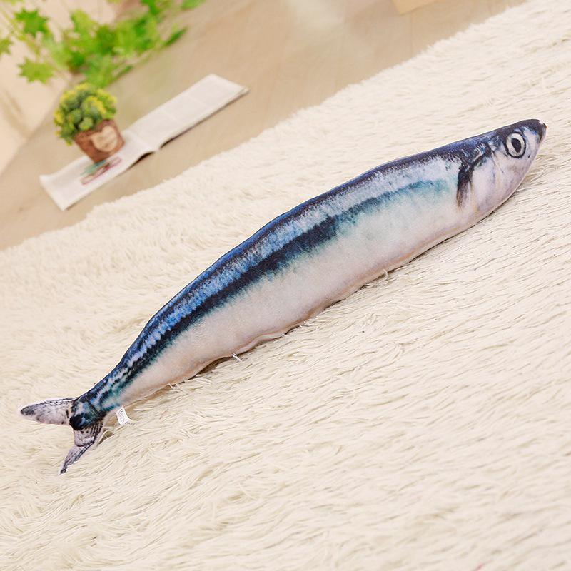 Plush Catnip Fish Toy & Teasing Stick for Cats