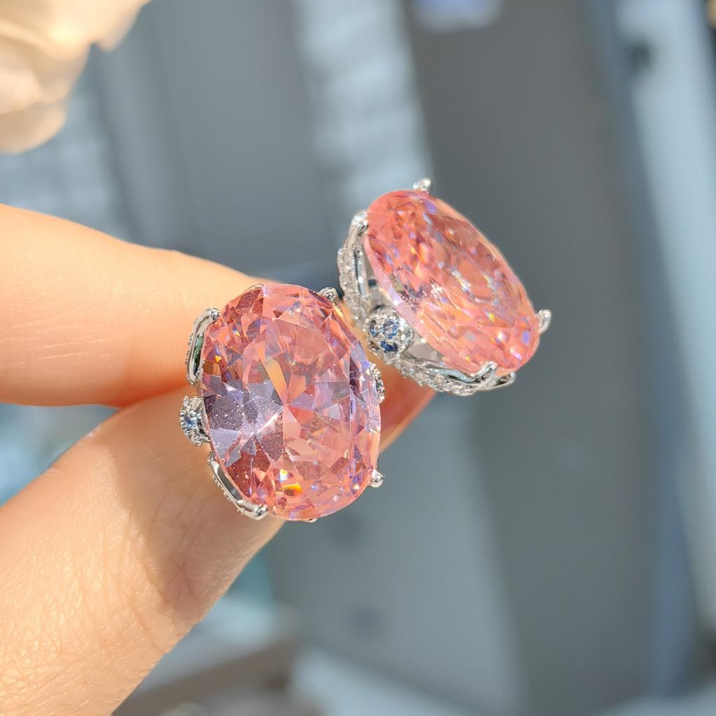 Тяжелая промышленность Параиба Озеро Вода Голубой Подвеска Яйцо Голубя Ожерелье Серьги-пусеты с бриллиантами высокой чистоты Кольцо с розовым бриллиантом Цветной набор сокровищ Женский