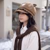 Новая модная милая восьмиугольная шапка в стиле 'sweet wind' с рисунком медвежонка, милая бейсболка, осень и зима, утолщенная кепка