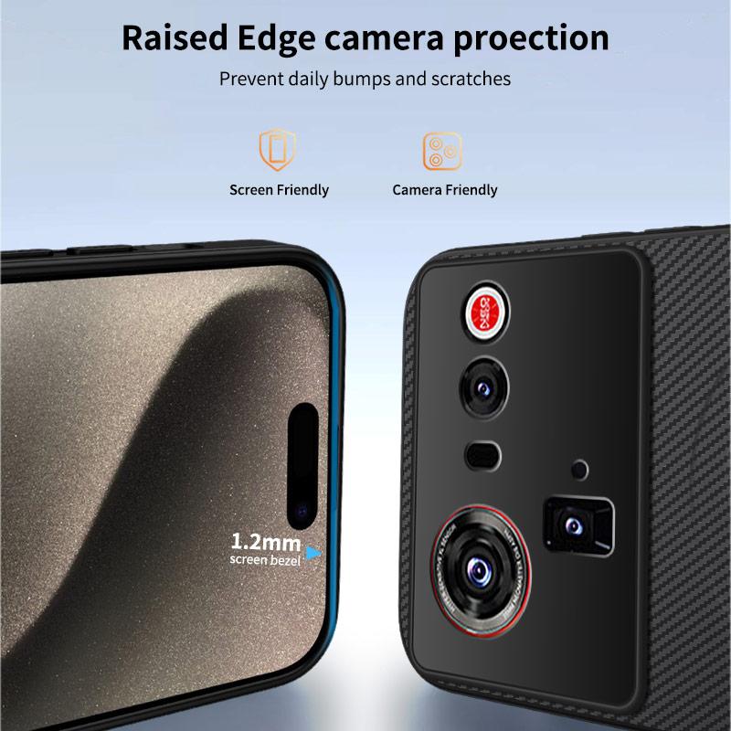 Carbon Fiber Texture Wireless Charging Magnetic Case For ZTE Nubia Z80 Ultra Z80Ultra 5G ShockProof Phone Cover