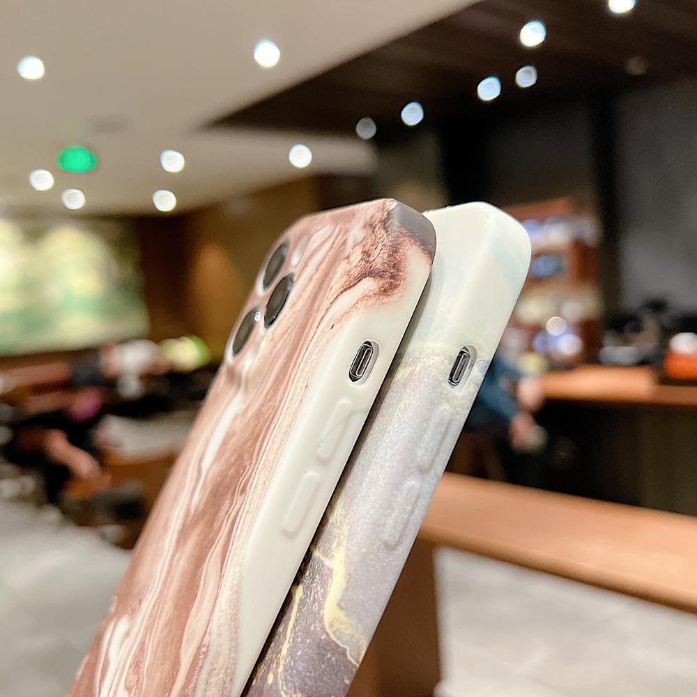 Модный тонкий мягкий чехол с мраморным узором для Iphone 14 12 11 13 Pro Max, защитный чехол для линз из шелковистой кожи