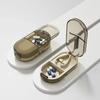 Pill Cutter with Invisible Storage Box Portable 2 In 1 Mini Drug Tablet Medicine Dustproof Divider Organizer Crusher Pill Box