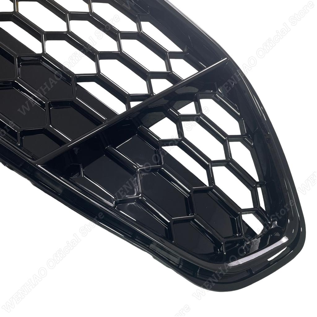 Car Front Bumper Radiator Grille For Ford Fusion Mondeo 2013-2016 Honeycomb Mesh Center Racing Grille Cover Gloss Black ABS