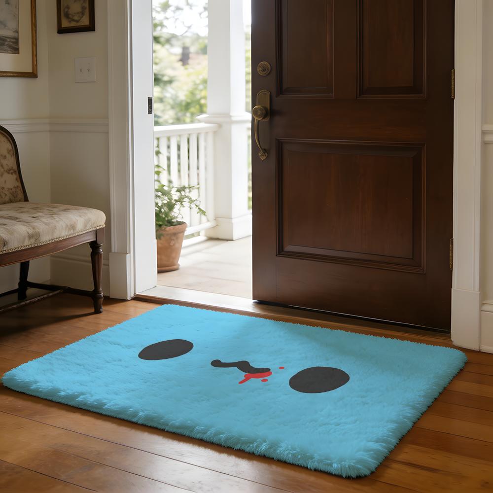 Cute BBugcat CCapoo Floor Mat Soft Flannel Absorbent Mat Non-Slip Rug Home Bedroom Bathroom