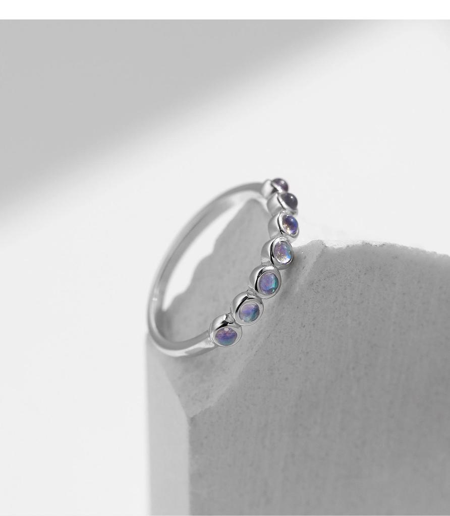 MODIAN Серебряное кольцо из стерлингового серебра S925 с лунным камнем для женщин, корейский стиль с цирконием, штабелируемое элегантное кольцо на указательный палец.