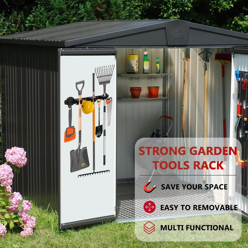 ULIBERMAGNET Магнитная швабра-метла Мобильный магнитный держатель для швабры-метлы Настенный держатель для хозяйственных принадлежностей Вешалка для швабры и лопаты для и двора, Прочный стеллаж,