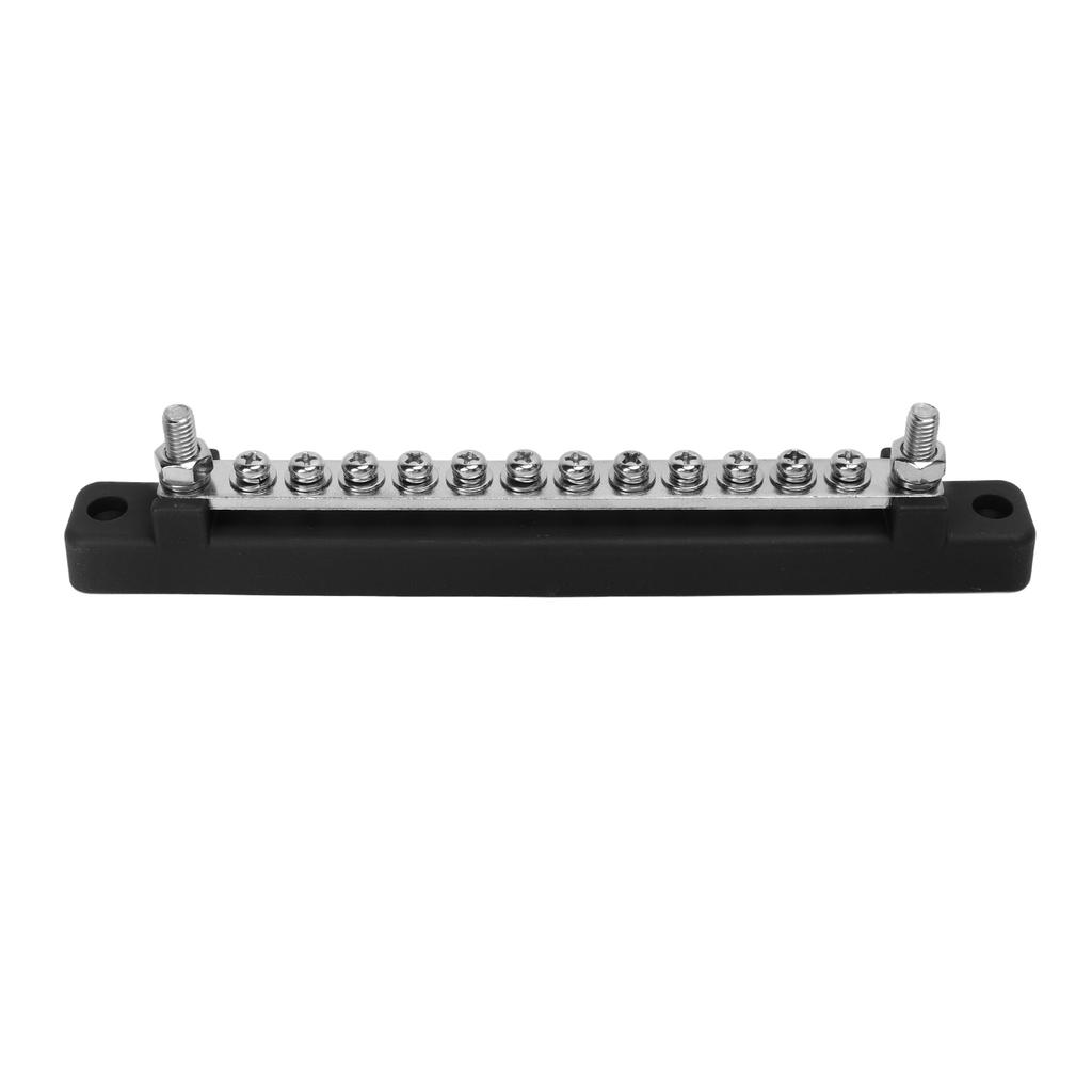 48V 150A 12 Terminal Bus Bar Power Distribution Block with Cover M6 Studs M4 Screws for Car RV Marine Boat Black