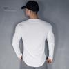 Весна Осень Мужской Топ Круглый Вырез Slim Fit Эластичный Средней Длины Футболка Длинные Рукава Пуловер Толстовка Для Дома Спортивный Тренажерный Зал Уличная Одежда
