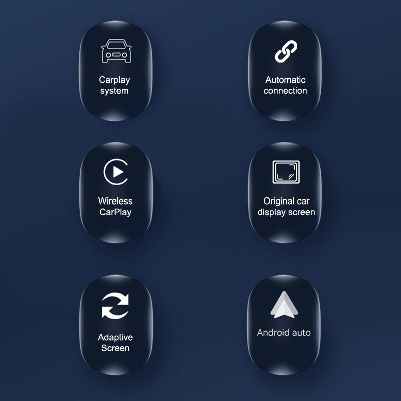 Беспроводной адаптер CarPlay с сигнальной лампой для iPhone Android Auto 2 в 1 проводной к беспроводному AI Box USB-подключение для грузовика