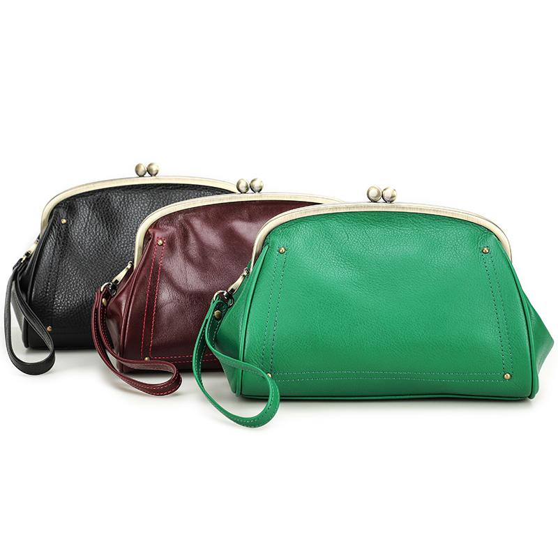 CONTACT'S 2024 сумки-клатчи из натуральной кожи с замком Kiss Lock, дизайн с металлическим каркасом, женские модные сумки с карманом для телефона, женские сумки, сумки