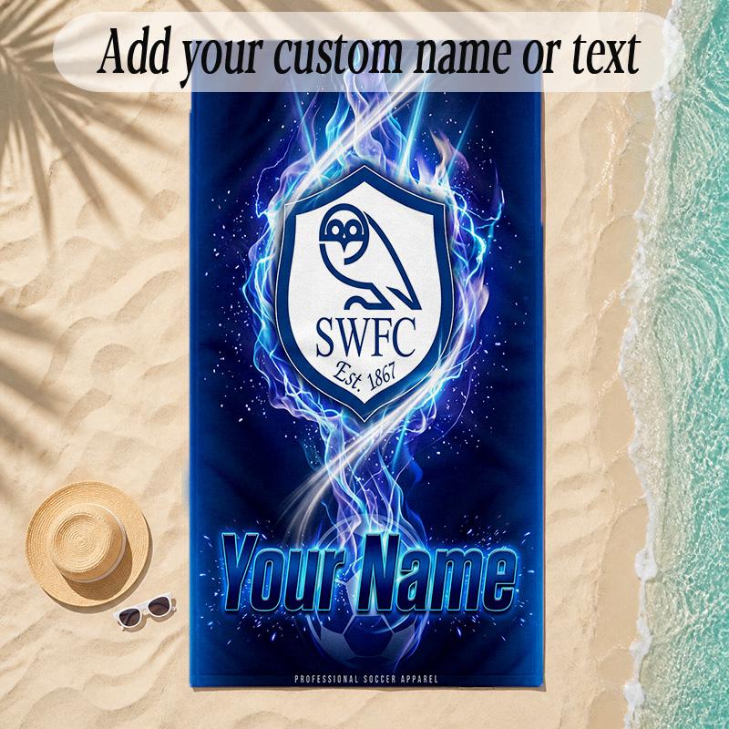 Beach TowelSheffield Wednesday FC Custom Name Text Personalized Soft Towel for Beach Pool Indoor Home Decor Gift
