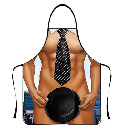 Funny Sleeveless Apron for Men Creative Cooking Apron with Adjustable Waist Ties White Elephant Gifts Holiday Aprons