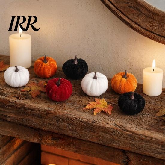 Velvet Pumpkin Decor 20 PCS Decorative Ornaments, Multi-Color Artificial Fall Harvest Table Centerpieces for Mantel Shelf, Farmhouse Centerpiece