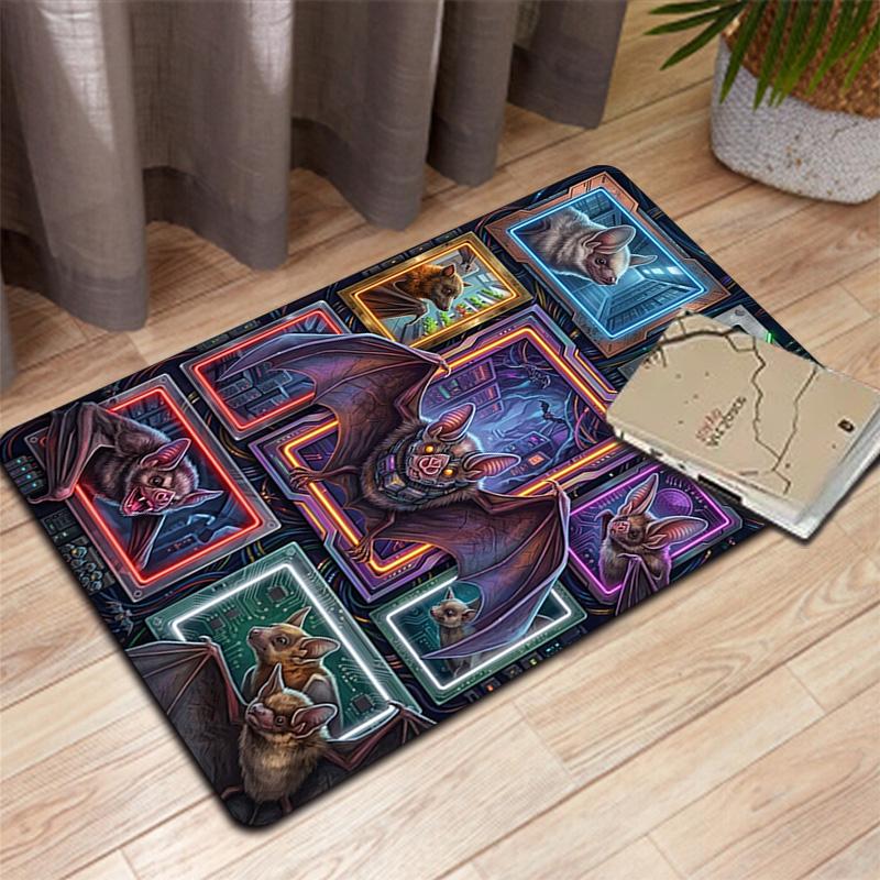 Cybernetic Bat Compilation Pattern Rug Floor Mat for Living Room or Bedroom Soft and Comfortable Carpet a Gift for Birthday and Holiday.