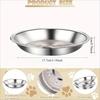 3-6Pcs Slip-Resistant Stainless Steel Cat Bowl Set Low-Profile Wide Design ForKittens & Small Pets Anti-Tip Base Feeding Station