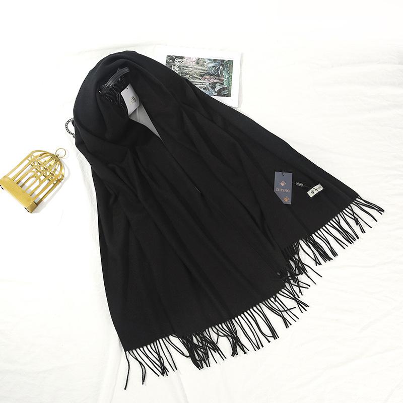 Имитация кашемирового шарфа для женщин Осень и Зима Теплый Мужской Шерстяной Кашемировый Шарф Зимний Однотонный Корейский Стиль Парный Большой Шарф