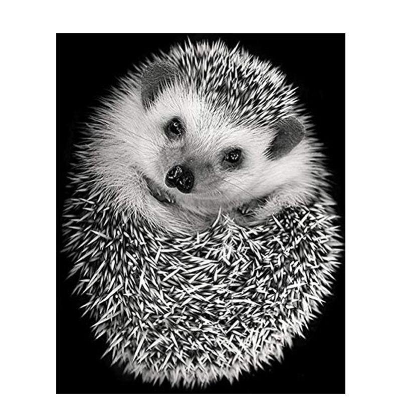 5d полная дрель круглая алмазная живопись ёжик для детей мозаика животное алмаз ручной работы подарок домашний декор 40x50 см