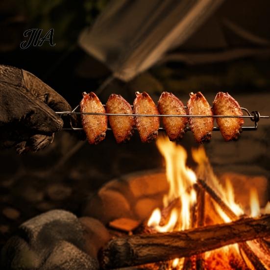 Вилка для мяса из нержавеющей стали, Шампуры для куриных крылышек на гриле, Вилка для крылышек барбекю, Термостойкий зажимной инструмент для вечеринки на заднем дворе, Кемпинга и
