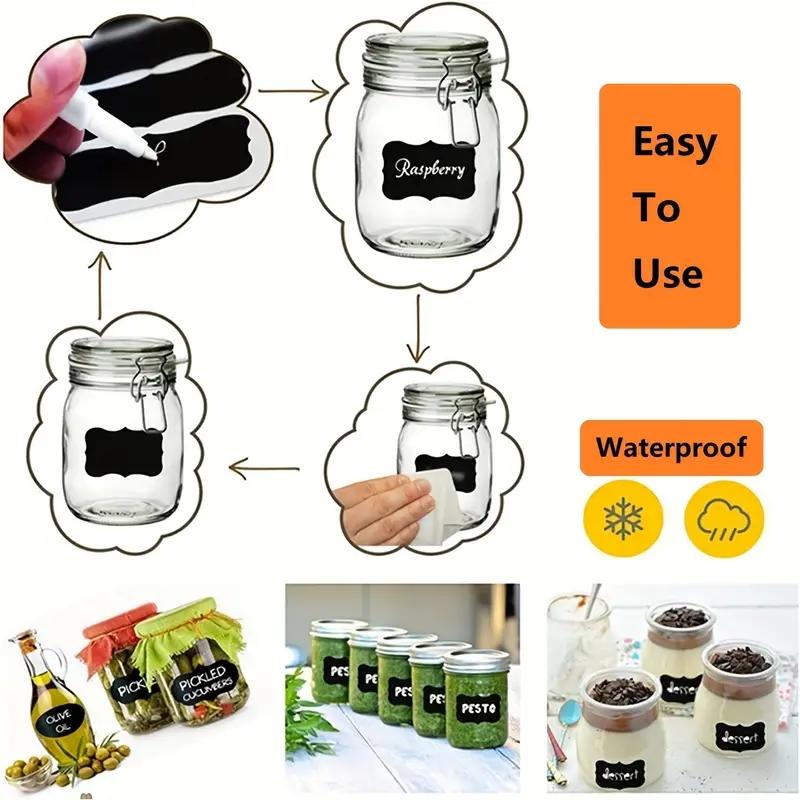 Waterproof Chalkboard Stickers, Kitchen Spice Label Stickers