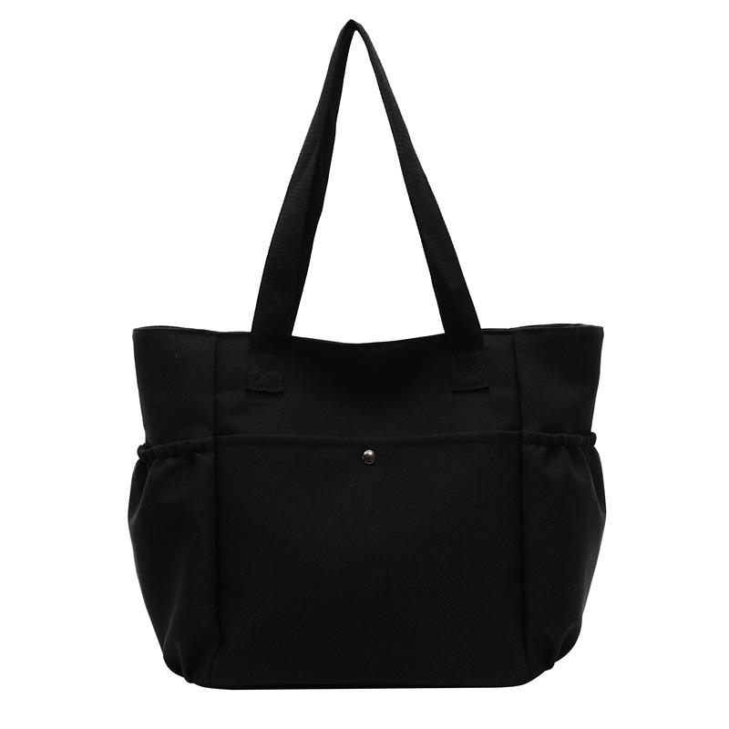 Простая холщовая сумка Женская сумка-тоут Большой вместимости для поездок на работу Простая для отдыха Сумка на плечо для работы студента Сумка под мышкой