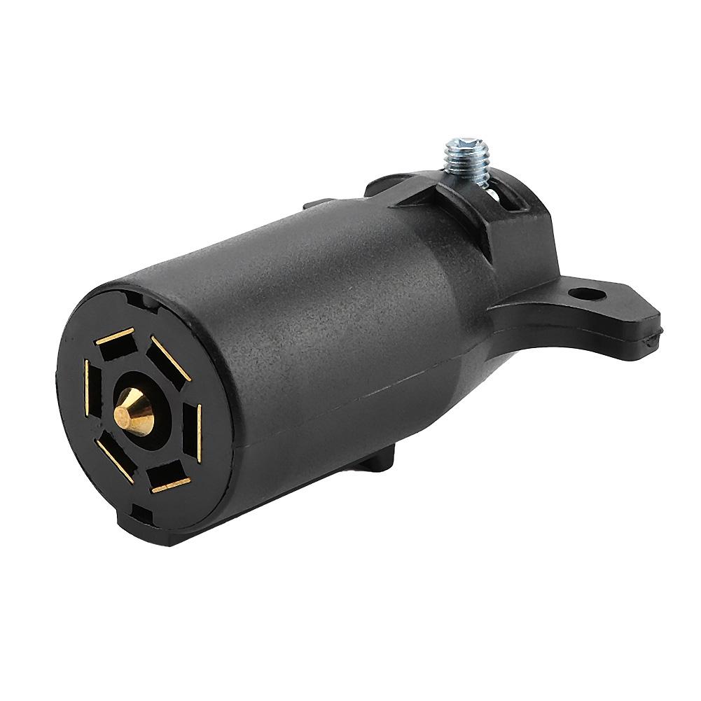 7 Pin Round Trailer Towbar Towing Plug Adapter Connector 12V US Plug