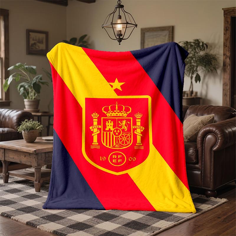 Spain national football team Print Flannel Blanket Soft Warm Sofa Bed Throw Blanket For Home Office Bedroom