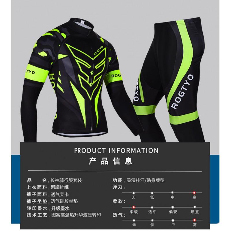 Mens Winter Thermal Fleece Cycling Set Long Pants Jersey Mountain Bike Road Riding