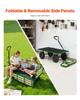 Pull-Along Wagon for Kids,101 cm Toddler Wagons with Foldable Wooden Panel & Handle, Supports up to 250kg, 25.4cm All-Terrain Tires, Utility Wagon