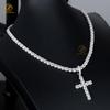 Ready to Ship 925 Silver Iced Out 5mm Round Brilliant VVS Moissanite Cross Pendant Hip Hop Style Gold Plated Men's Fine Jewelry