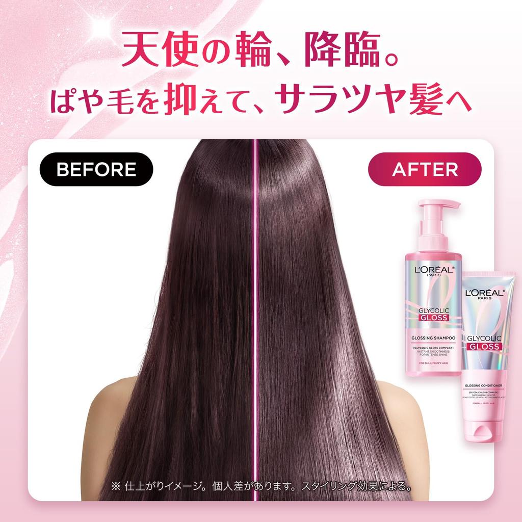 L'Oreal Paris Glycolic Gloss Shampoo 440ml + Daily Treatment 200ml Set