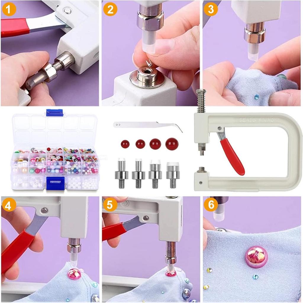 Hot-Selling Beading Machine Set: Multi-Color Plastic Base, Irregular Drill, Round Bead Claw, 24-Grid Jewelry Accessories.
