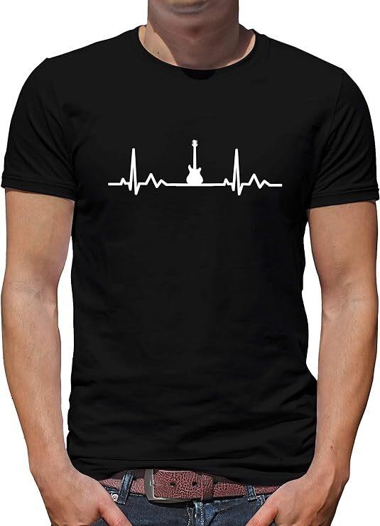 Heartbeat Guitar T-Shirt Men's Music Rock Concert Gift S TO 5XL