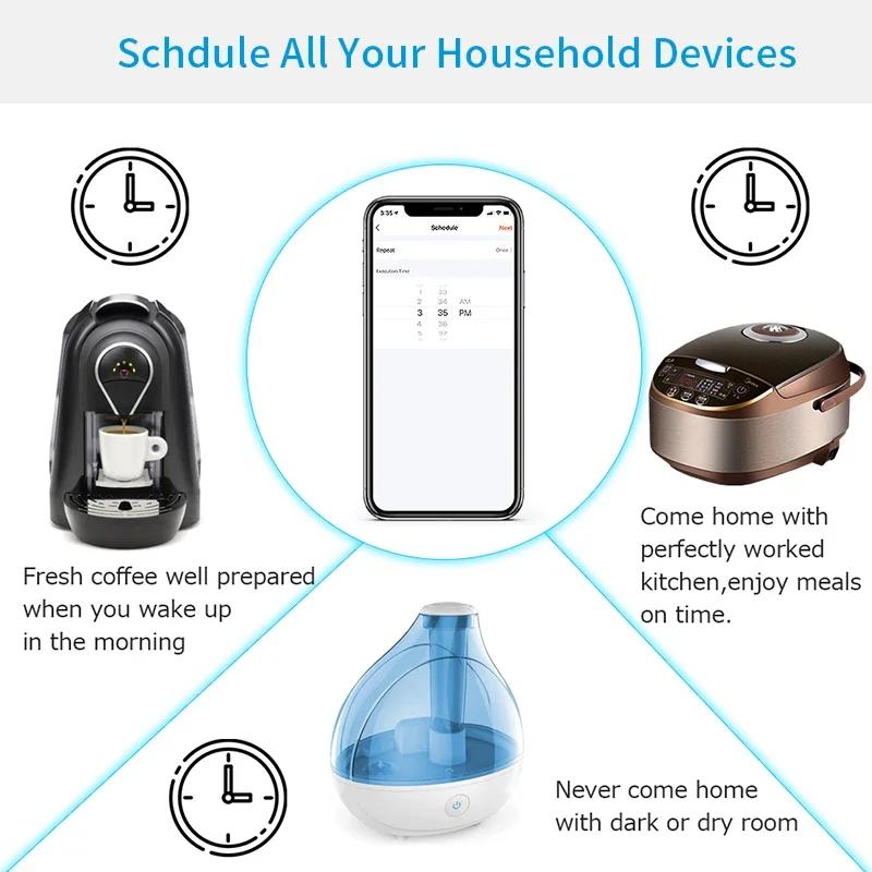 Tuya WiFi Smart Socket 16A Power Monitor Европейский стандарт Plug Timing App Remote Control Voice Control для Alexa Geogle Home