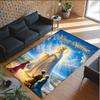 Virgin Mary Theme Crystal Velvet Rug Personalized Custom Name Text Soft Floor Mat Home Decor