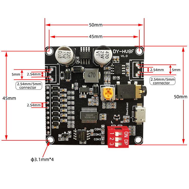Модуль усилителя воспроизведения голоса 10 Вт/20 Вт, 12 В/24 В, MP3-плеер класса D, 3,5 мм, аудио Aux Micro USB, контроль громкости для Arduino